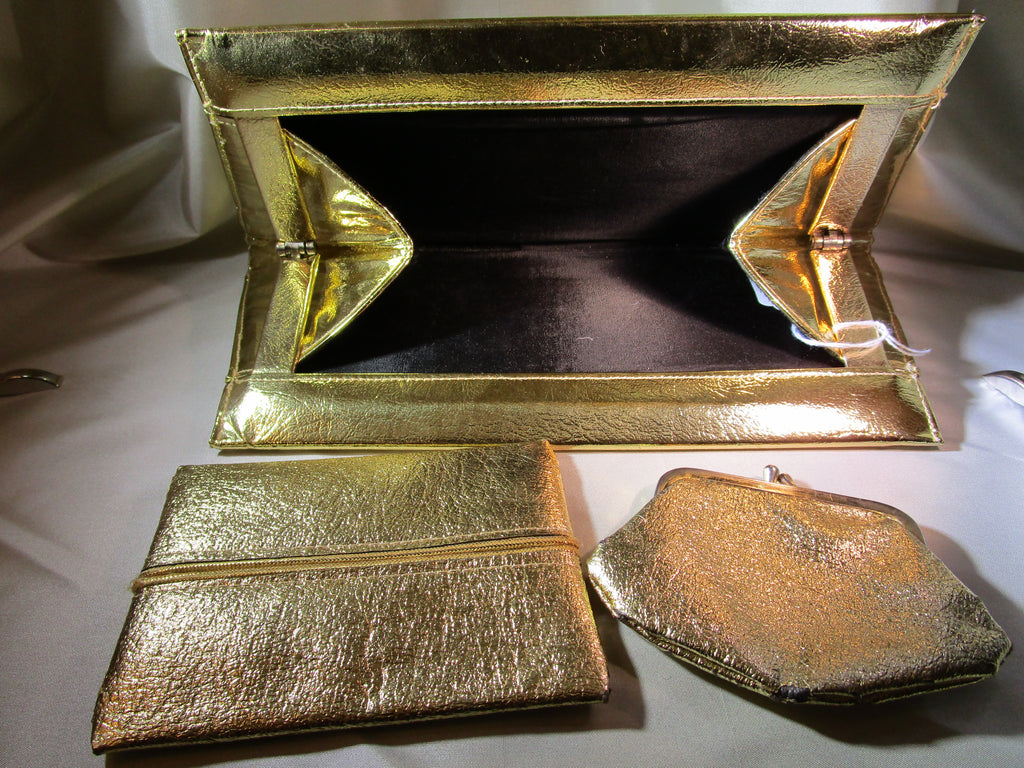 Vintage 70s Gold flat clutch purse – Charlotte Elliott & The Book Store  Next Door